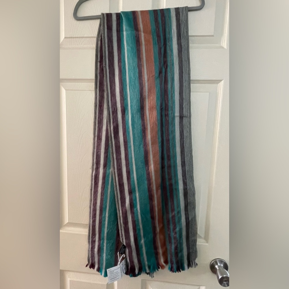 Multicolor Striped Alpaca Scarf